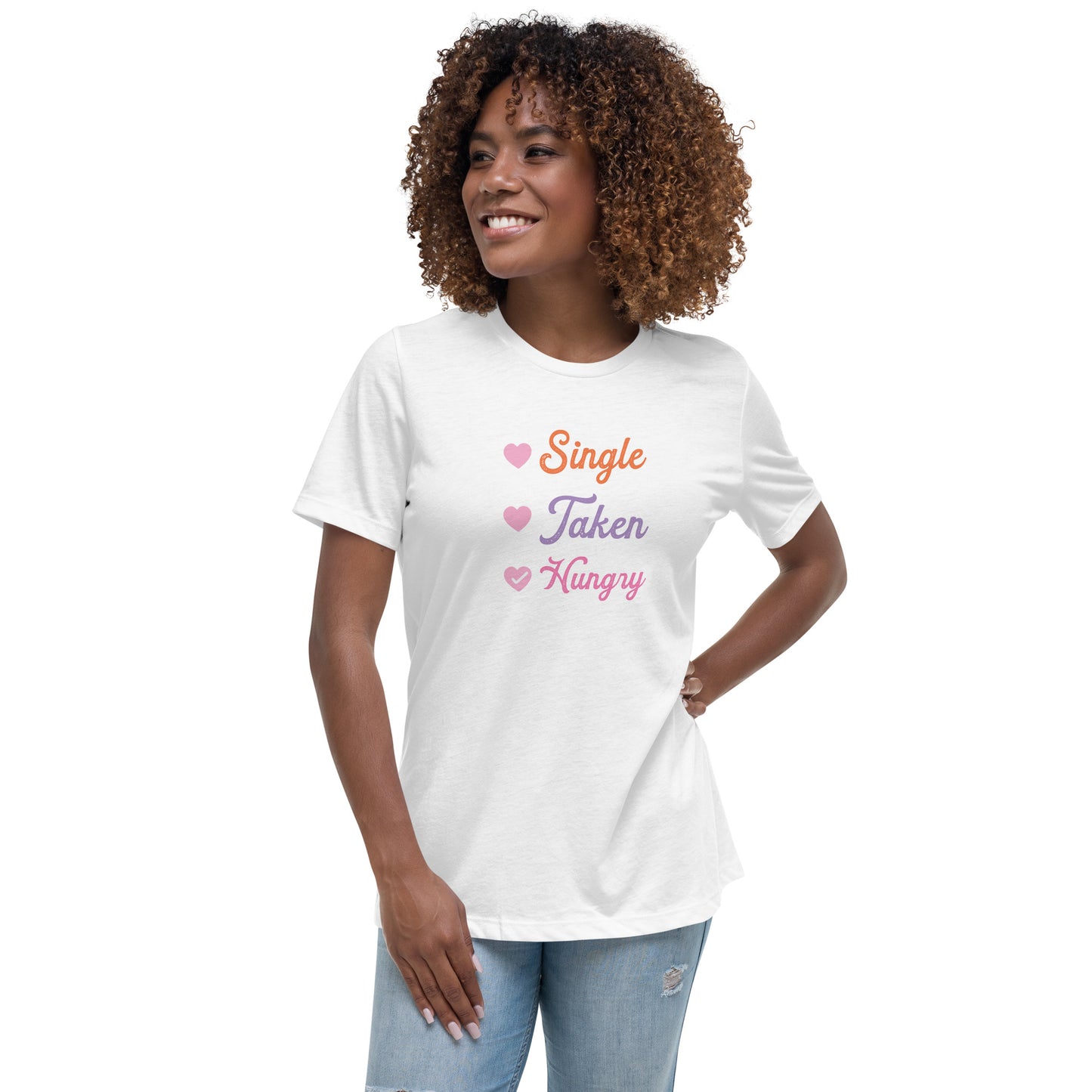 Single, Married, Hungry Funny Women's Relaxed T-Shirt CedarHill Country Market