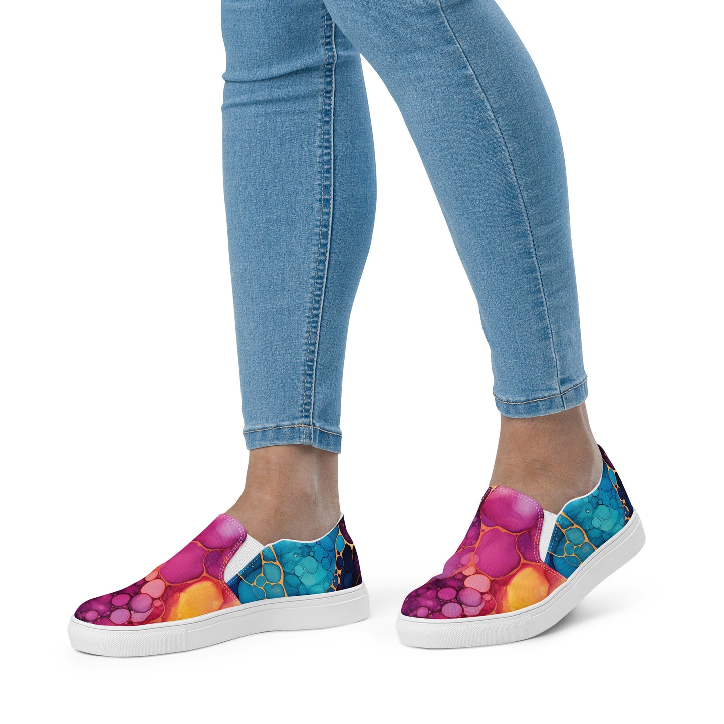 Alcohol Ink Explosion Women’s slip-on canvas shoes CedarHill Country Market