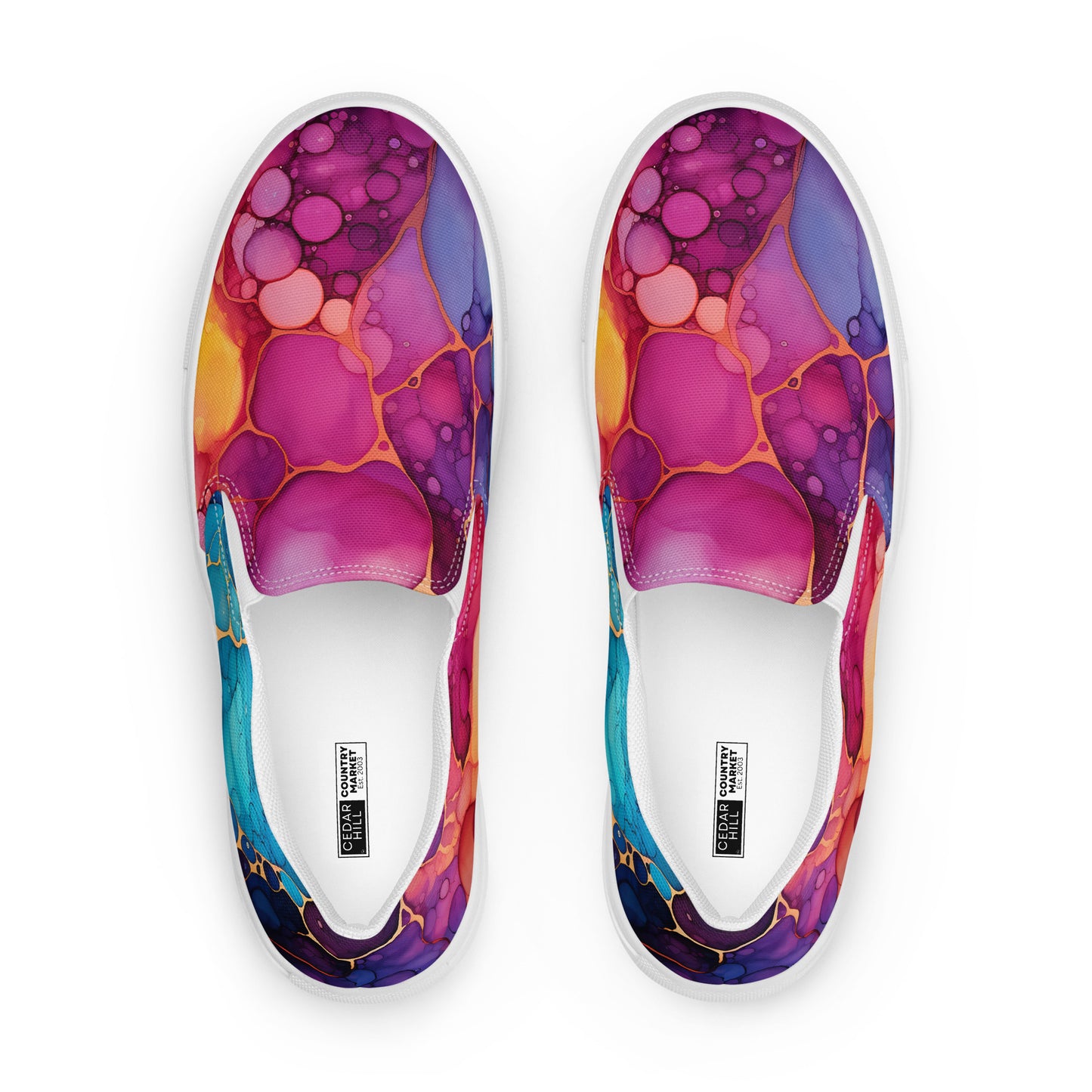 Alcohol Ink Explosion Women’s slip-on canvas shoes CedarHill Country Market