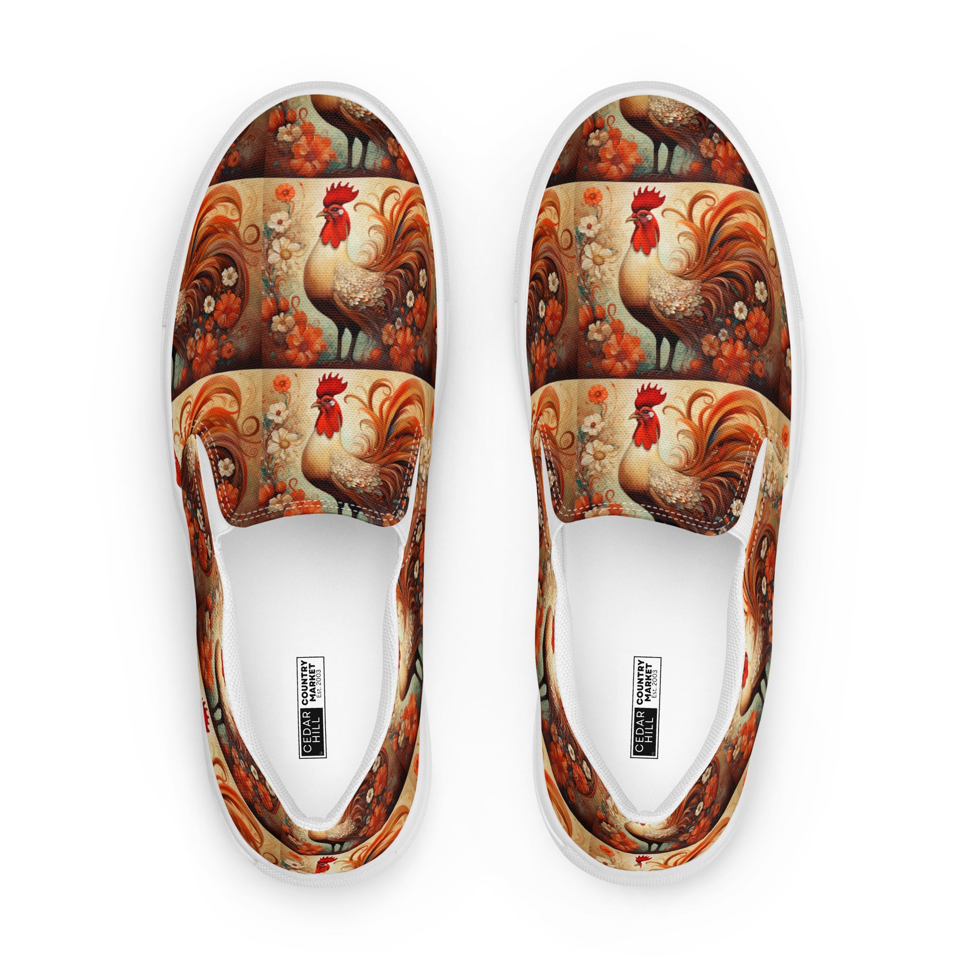 Retro Rooster Women’s slip-on canvas shoes CedarHill Country Market