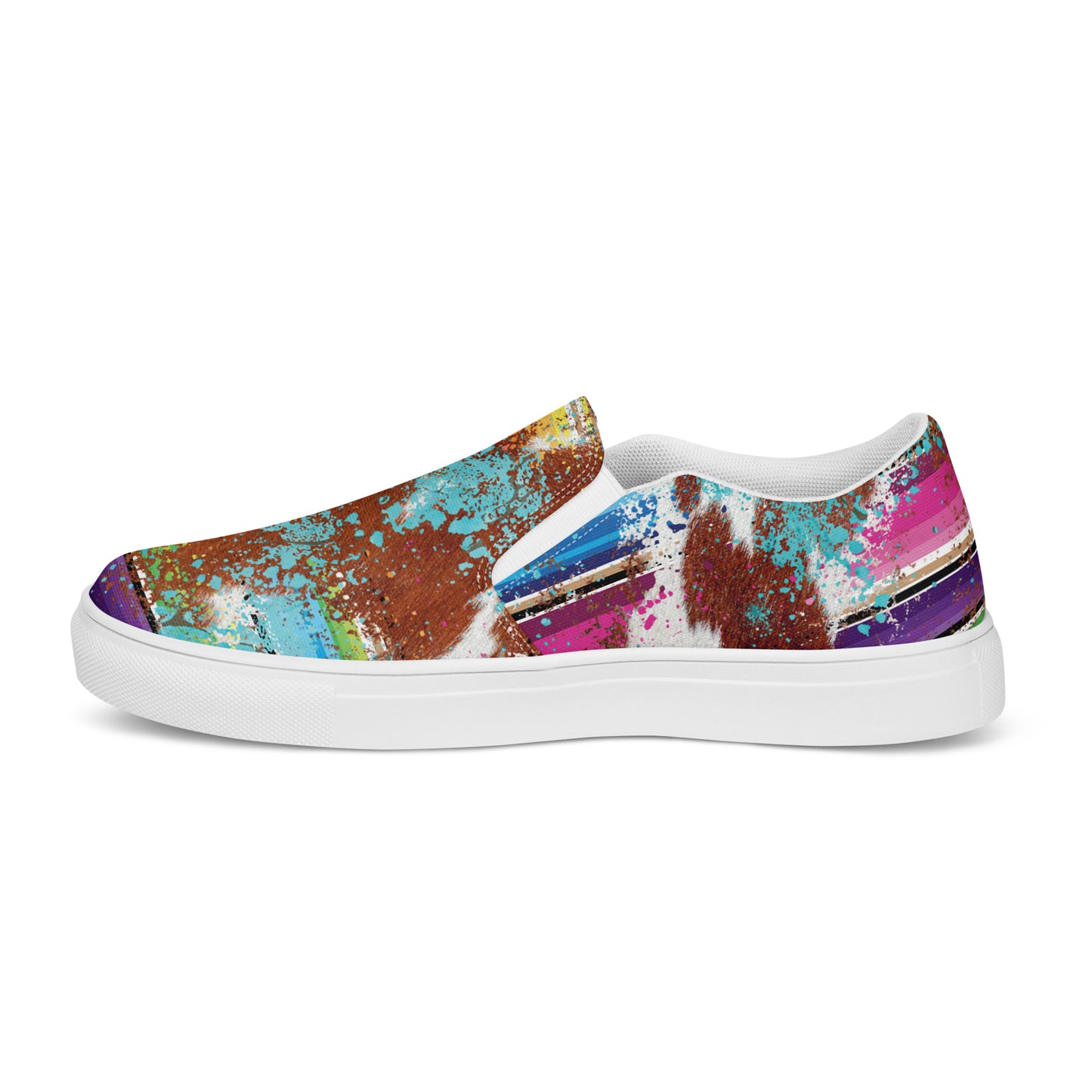 Pink Leopard Western Themed Women’s slip-on canvas shoes