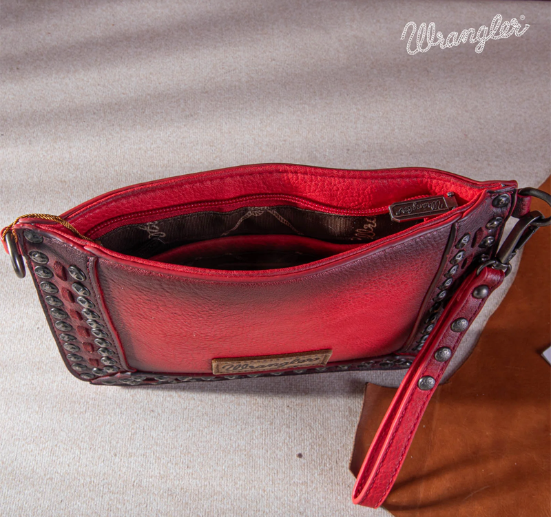 Wrangler Rivets Studded Wristlet/ Crossbody - Red CedarHill Country Market