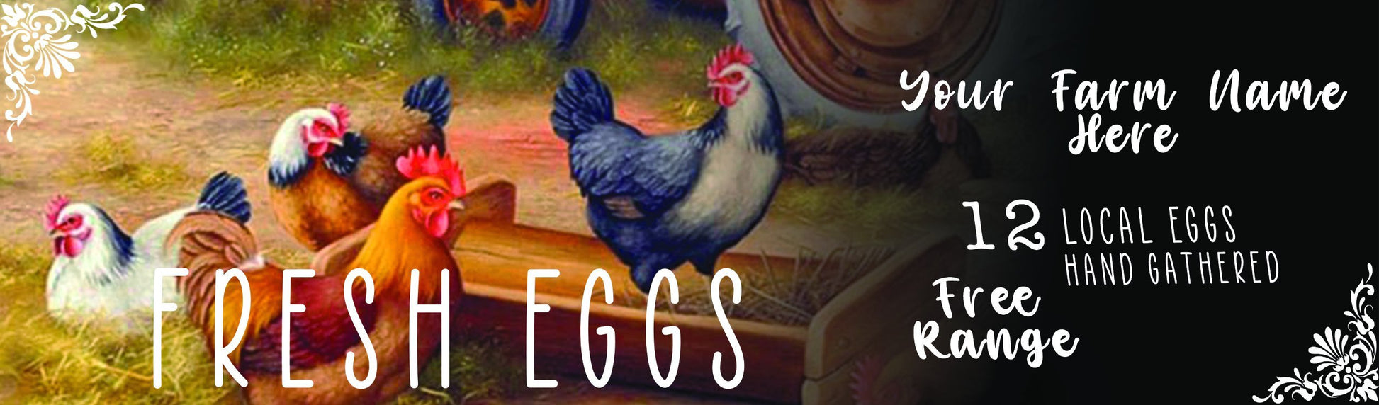 Custom Egg Carton Labels - FULL COLOR - Farmstead - Fresh Eggs from Happy Hens - For Full Dozen/12-egg Cartons Cedar Hill Country Market
