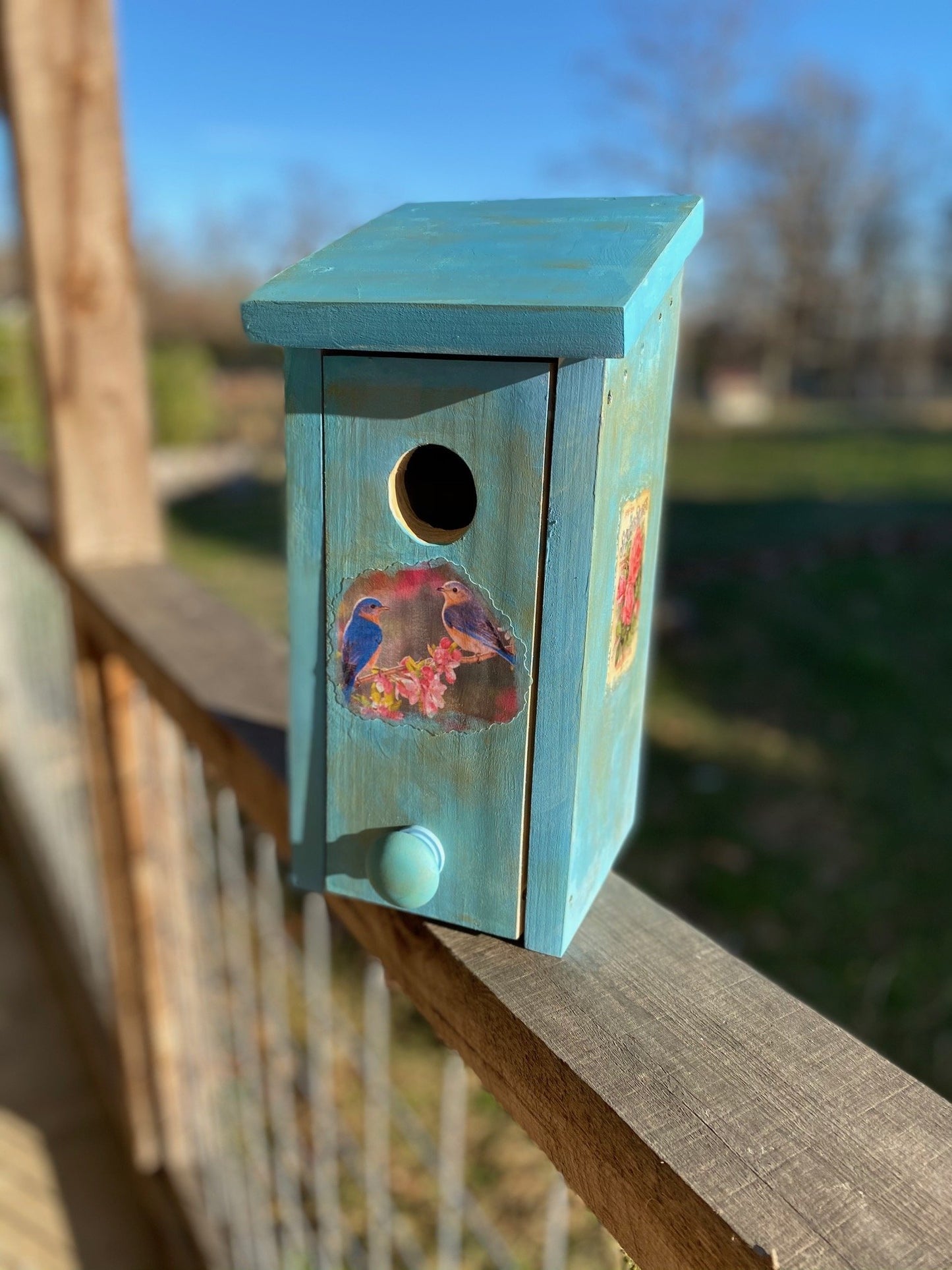 Handmade Eastern Bluebird/California Wren/Chickadee/Swallow/ House Solid Pine Cedar Hill Country Market