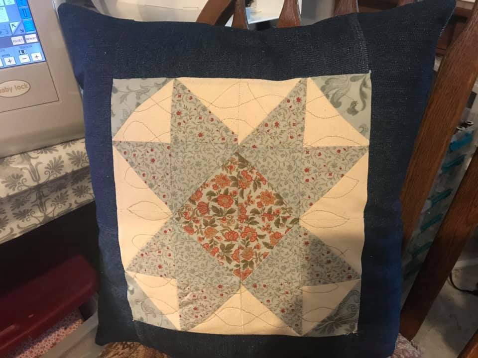 Quilted star Farmhouse Pillow Cedar Hill Country Market